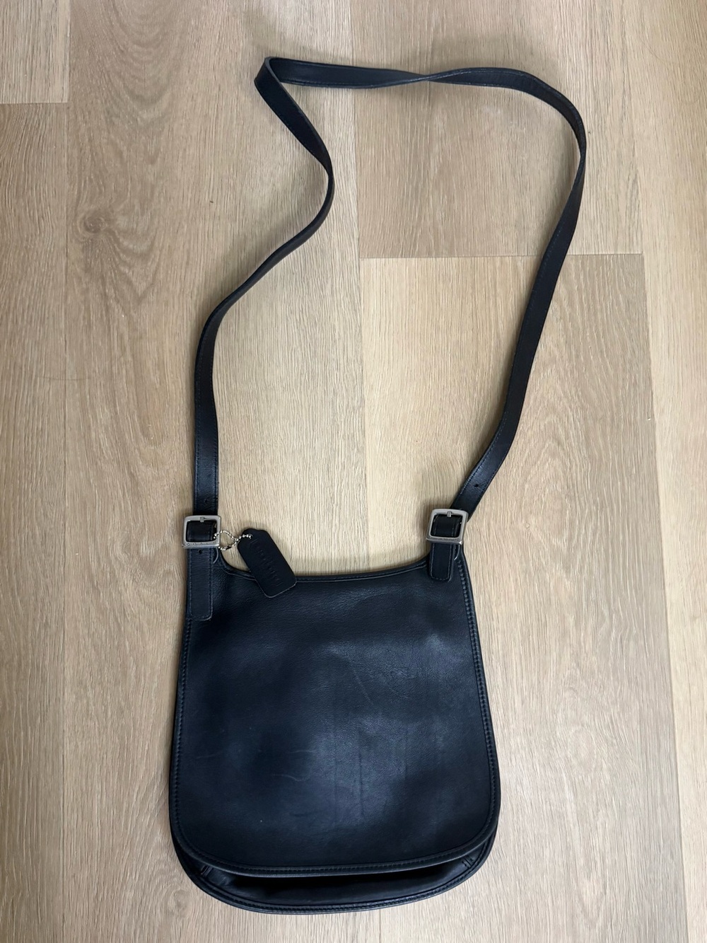 Coach Vintage Small Hippie Flap Bag Black Leather Crossbody
